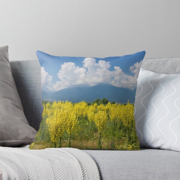 Item preview, Yellow field of Mullein with Pirin Mountains designed and sold by kirilart.