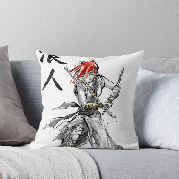 Aperçu de l'œuvre Fille Ronin dessin épée Sumie et calligraphie créée et vendue par Mycks.