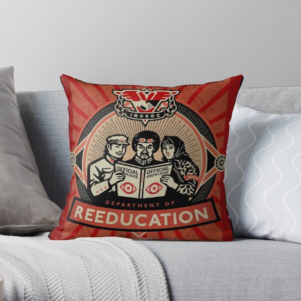 Crimestop 1984 Propaganda Poster Throw Pillow