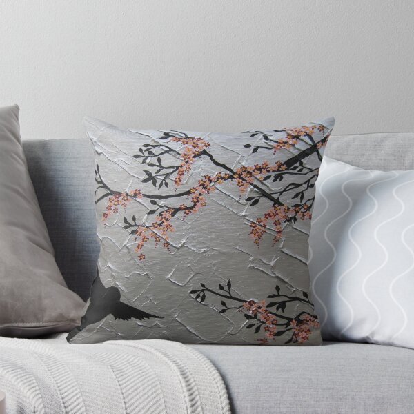 Item preview, zen bird and sakura painting- japanese style cherry blossom designed and sold by cathyjacobs.
