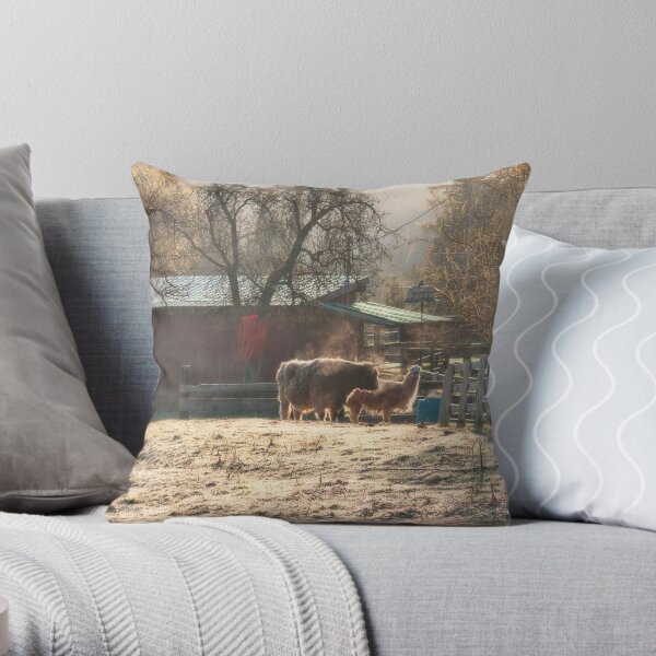 Morning Farmyard 2 Throw Pillow