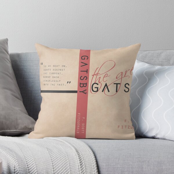 F Scott Fitzgerald 'Golden Hours' Washable Velvet Throw Pillow
