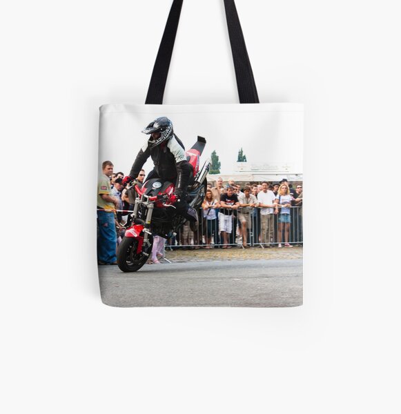 motorcycle stunt 005 All Over Print Tote Bag