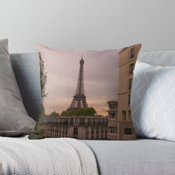 Eiffel Tower at Sunset Throw Pillow