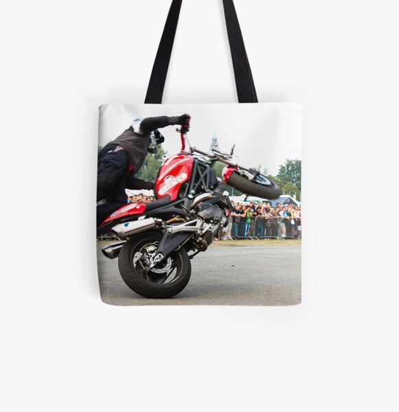 motorcycle stunt 008 All Over Print Tote Bag
