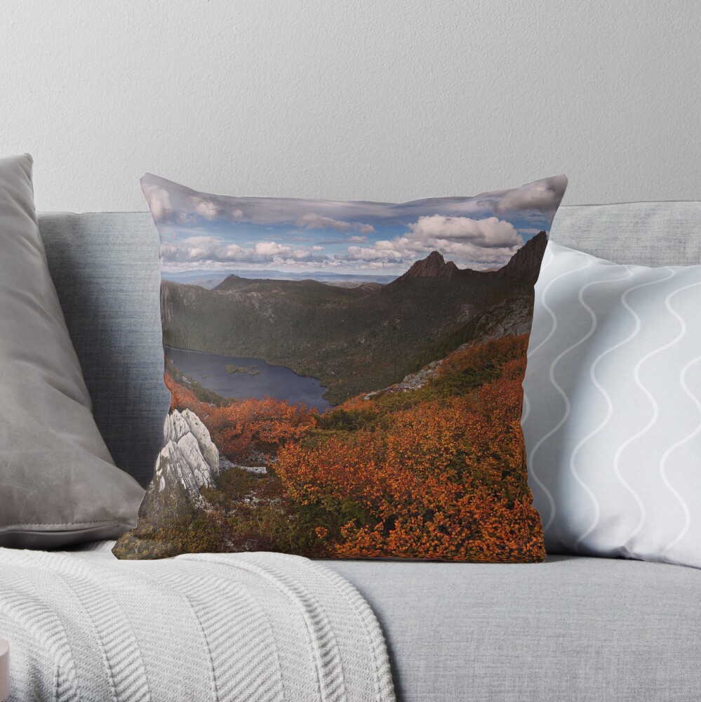 Carpet of Fagus - Plateau Creek Cradle Mountain Throw Pillow