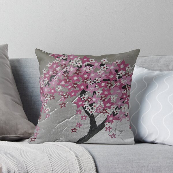 Item preview, pink cherry blossom tree from Japan with silver and white designed and sold by cathyjacobs.