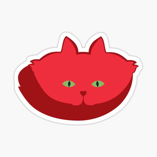Solid Red Cat Cattern [Cat Pattern] Sticker