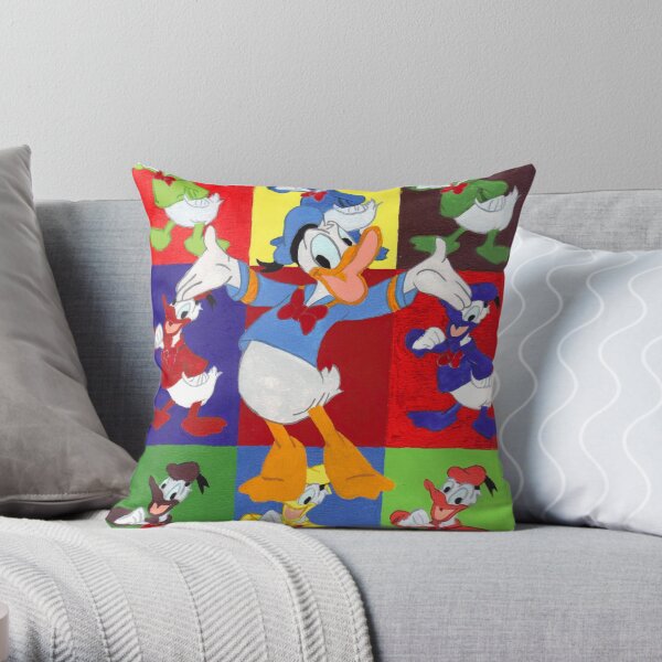 Donald Duck Abstract Art Throw Pillow