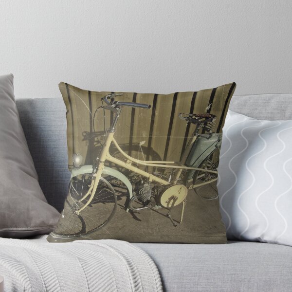 1950'S MOPED BICYCLE/PARIS Throw Pillow