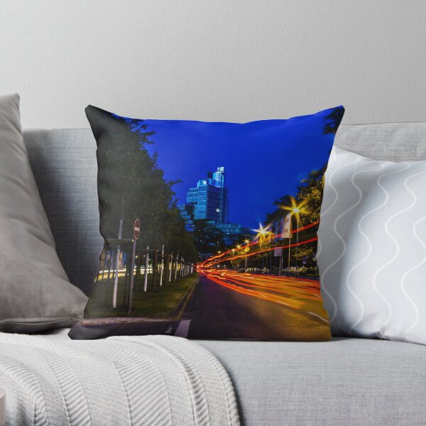 blue hour at friedrichswall (1) Throw Pillow