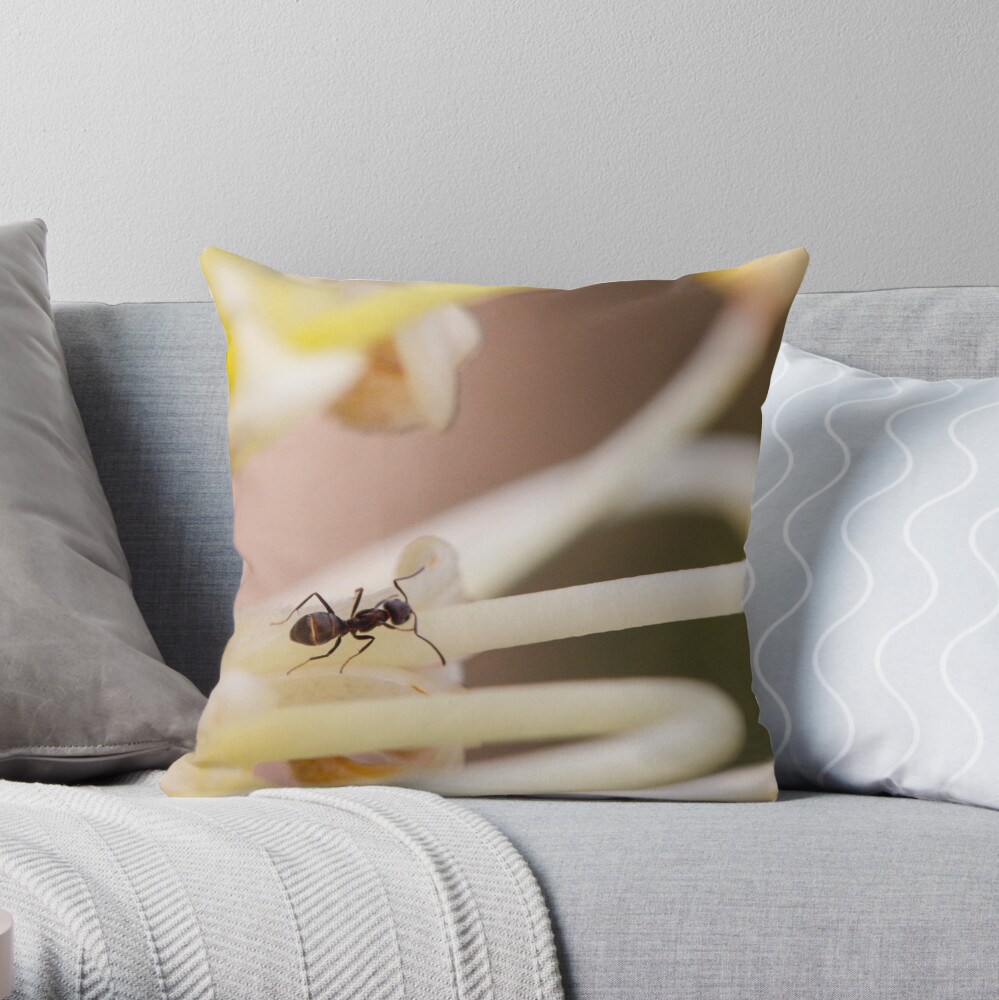 Ants love nectar too Throw Pillow
