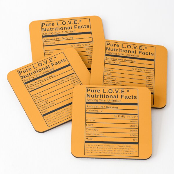 Item preview, Pure Love Nutritional Facts - Orange designed and sold by 4wordsmovement.