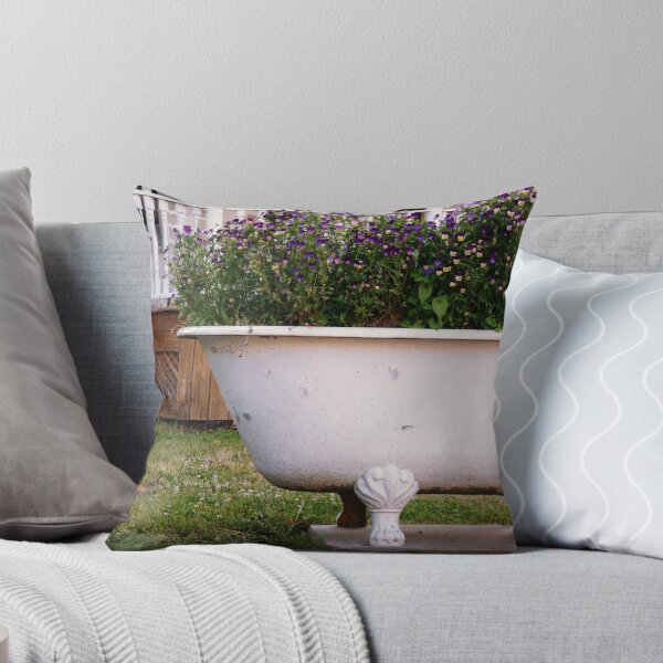 Item preview, Bathtub Flowers No.2 clawfoot antique bathtub filled with wildflowers designed and sold by jemvistaprint.