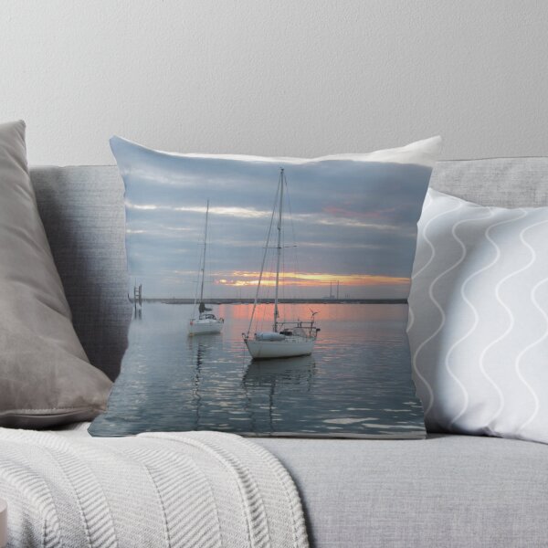 Sunset on Dublin Bay, Dun Laoghaire, Ireland Throw Pillow