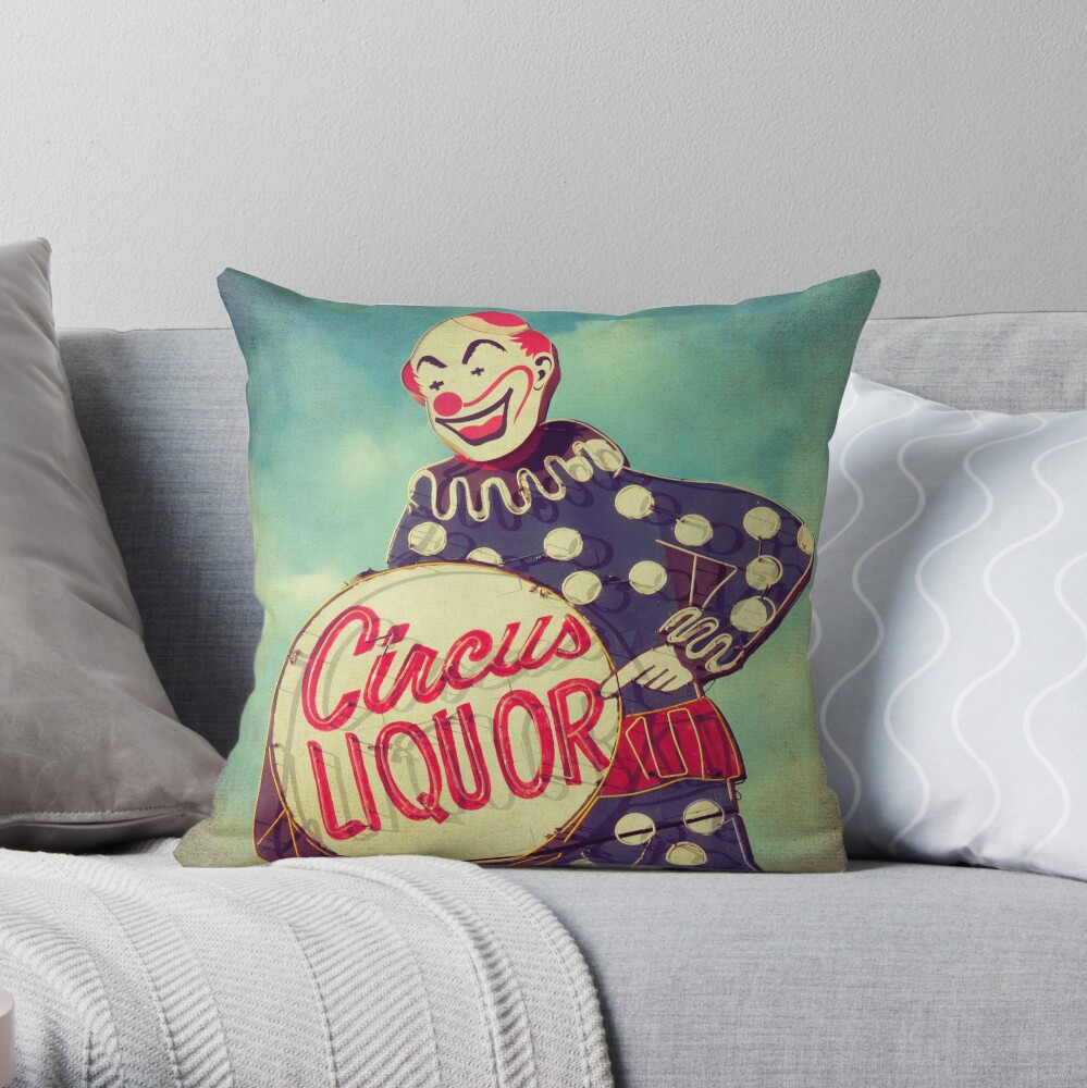 Circus Liquor Throw Pillow