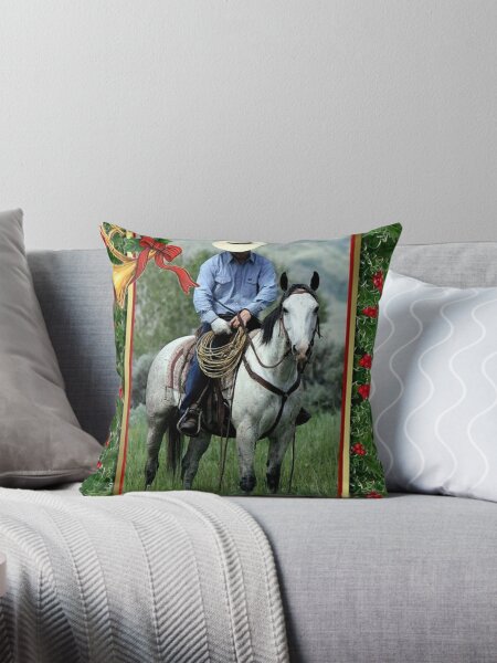 Aperçu de l'œuvre Cowboy Quarter Horse Blank Christmas Card créée et vendue par Oldetimemercan.