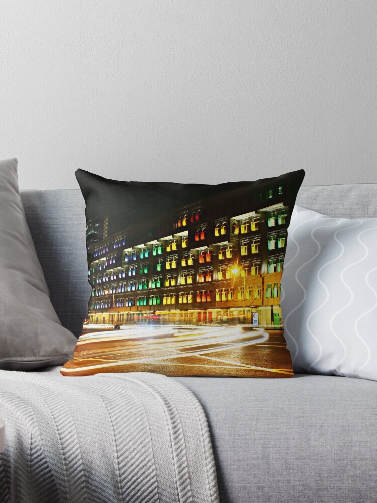 City Light Trail Ministry Communication Singapore Throw Pillow By William Teo Photography
