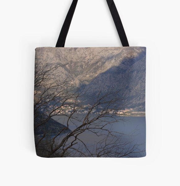 Kotor Bay from above Risan. All Over Print Tote Bag