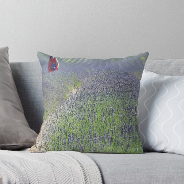 Item preview, Lady in red walking through the lavender designed and sold by Judi Lion.