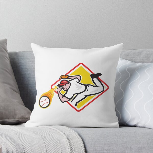 Item preview, Baseball Pitcher Throwing Fire Ball Diamond designed and sold by patrimonio.