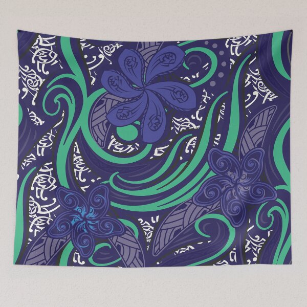 Aperçu de l'œuvre Fils tribaux polynésiens bleu nuit créée et vendue par sunnthreads.