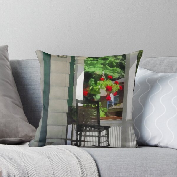 Item preview, Suburbs - Porch With Rocking Chair and Geraniums designed and sold by Susan Savad.