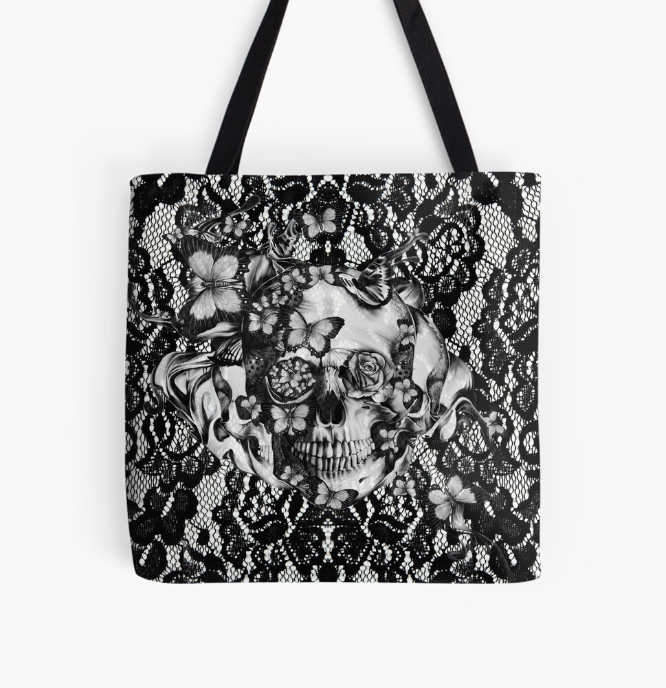 Victorian gothic lace skull pattern Tote Bag for Sale by KristyPatterson