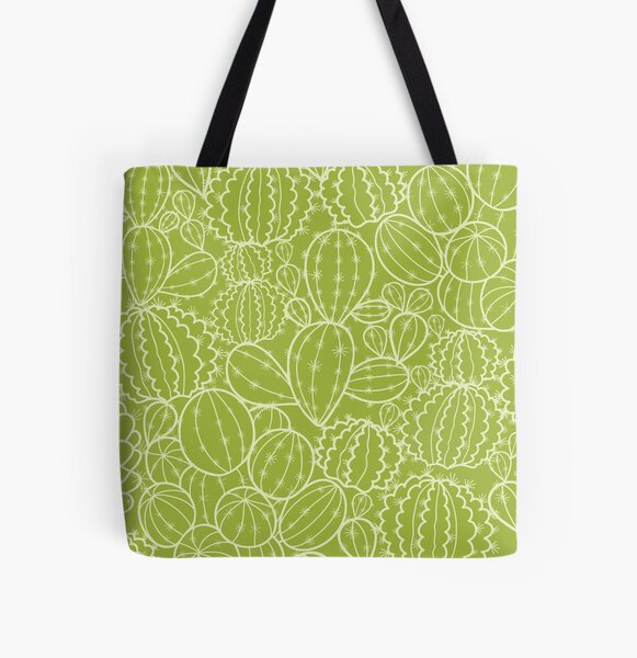 Cactus plants texture pattern All Over Print Tote Bag