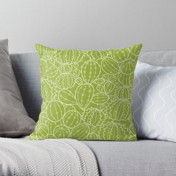 Cactus plants texture pattern Throw Pillow