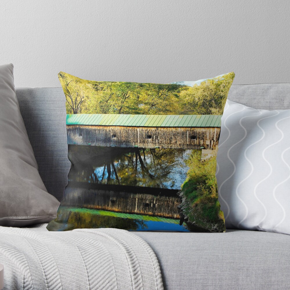 Hammond Covered Bridge Throw Pillow