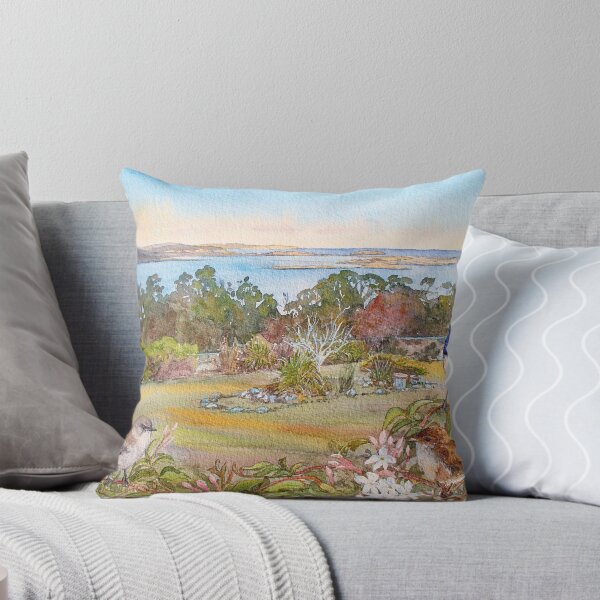 Item preview, Mt Nelson Signal Station view with  Blue Wrens designed and sold by melhillswildart.