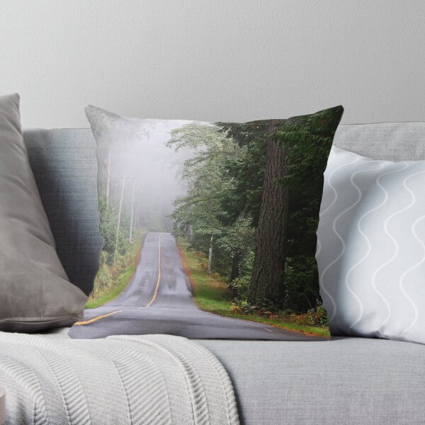 Island Road in October Throw Pillow