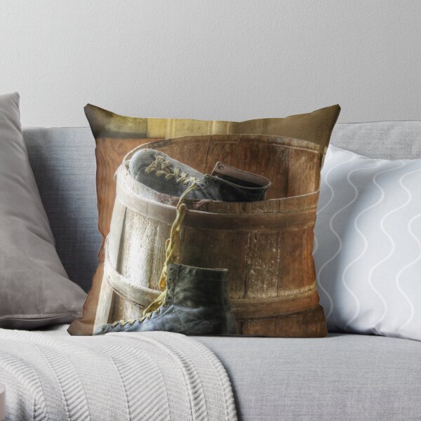 The Skates of Winters Past Throw Pillow