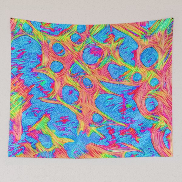 Item preview, Cornflower Blue and Light Salmon Tomato Abstraction designed and sold by blackhalt.