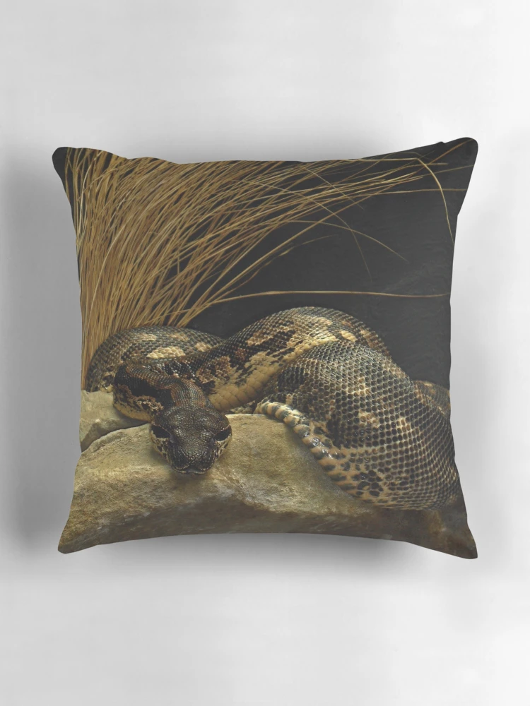 Aperçu 3 sur 4. Coussin avec l'œuvre Python créée et vendue par Stacky's Creations.