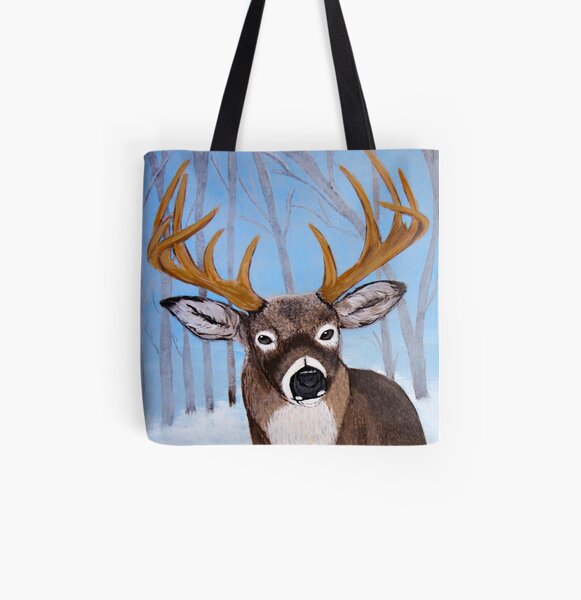 Winter Buck All Over Print Tote Bag