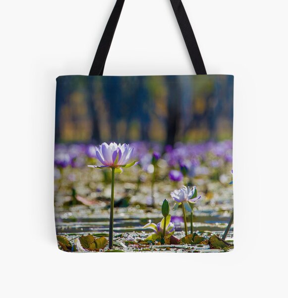 Giant Water Lilies, Lake Nuga Nuga All Over Print Tote Bag