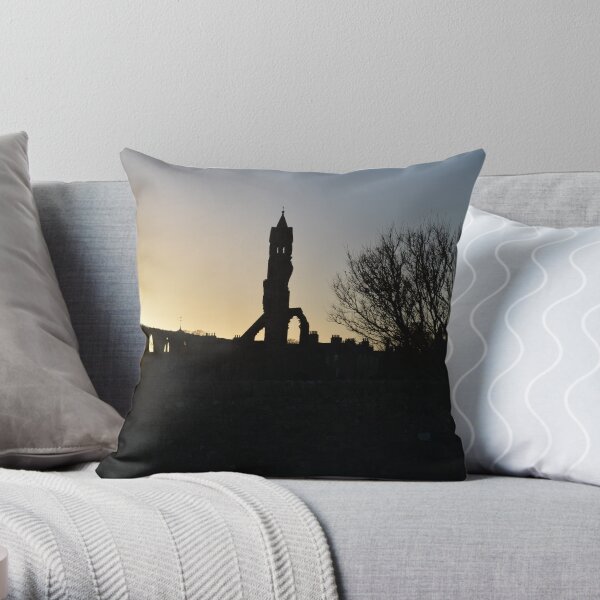 Autumn Sunset over St Andrews Cathedral Throw Pillow