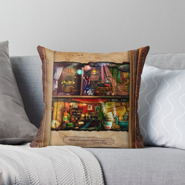 The Curious Library Calendar - September Throw Pillow