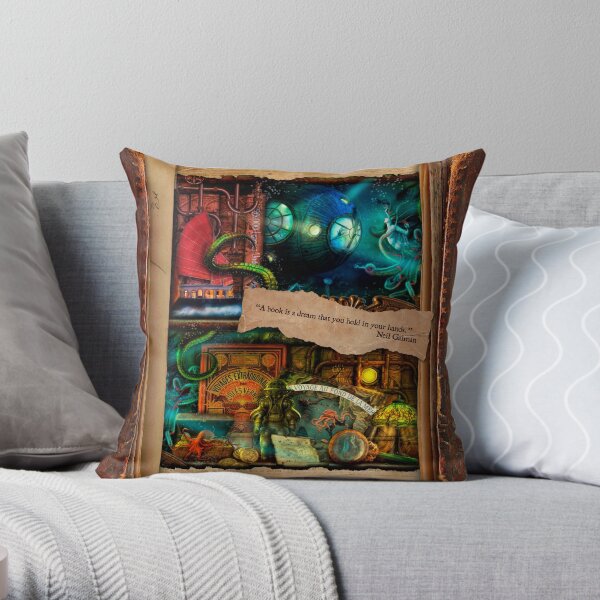 The Curious Library Calendar - July Throw Pillow