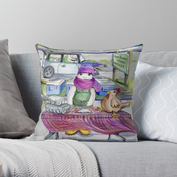 January-Year Round Markets Throw Pillow