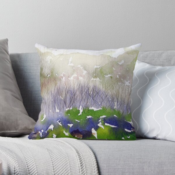 Mont Royal, Montreal, June, watercolour Throw Pillow