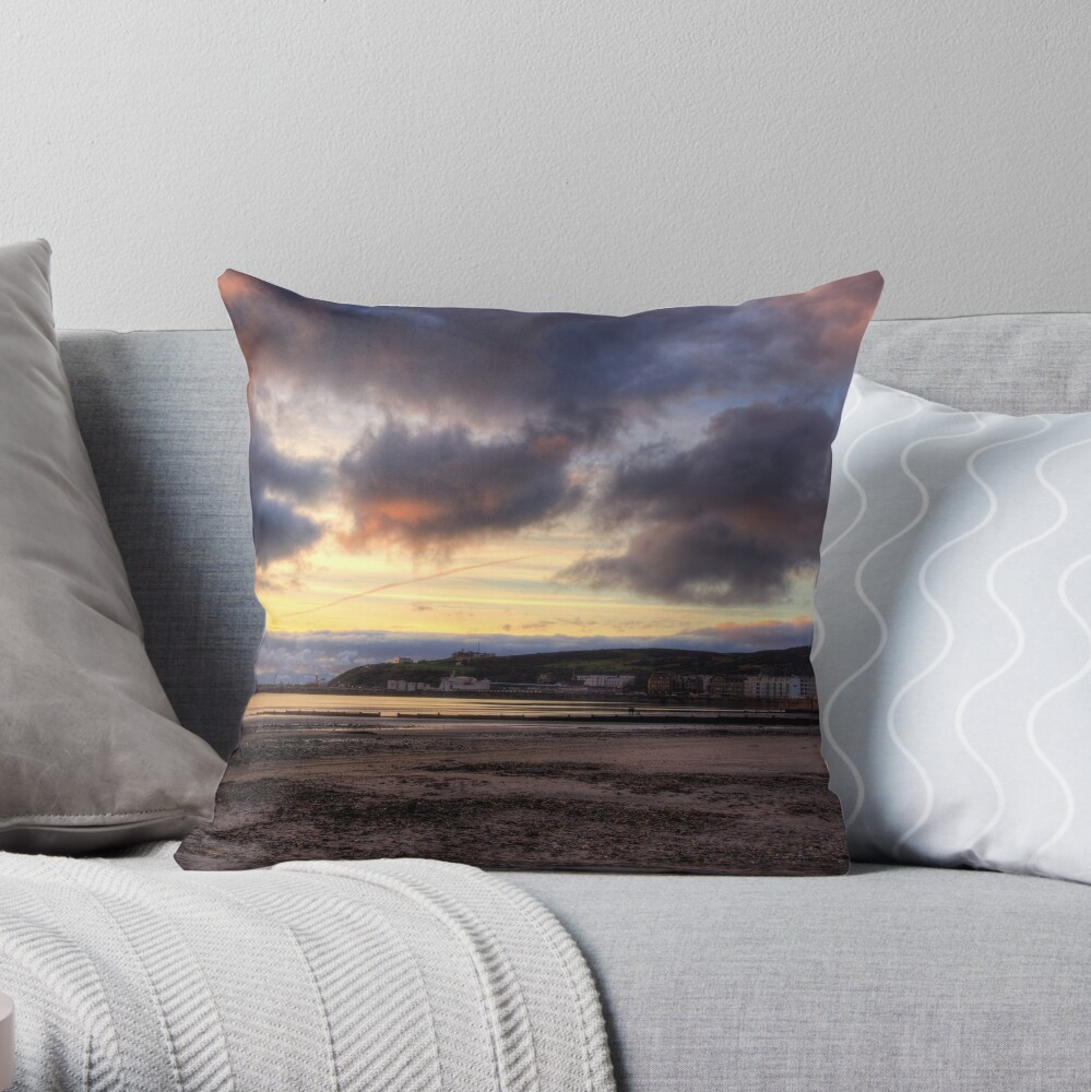 Dawn over Douglas in the Isle of Man Throw Pillow