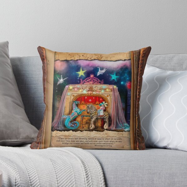 The Curious Library Calendar - January Throw Pillow