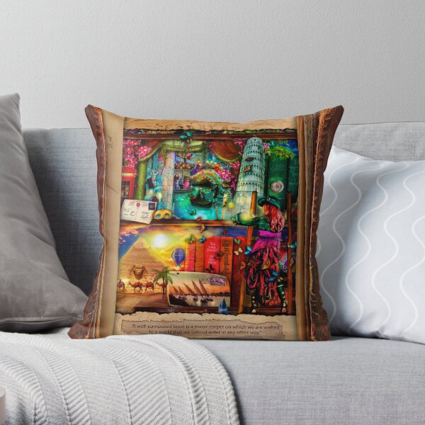 The Curious Library Calendar - November Throw Pillow