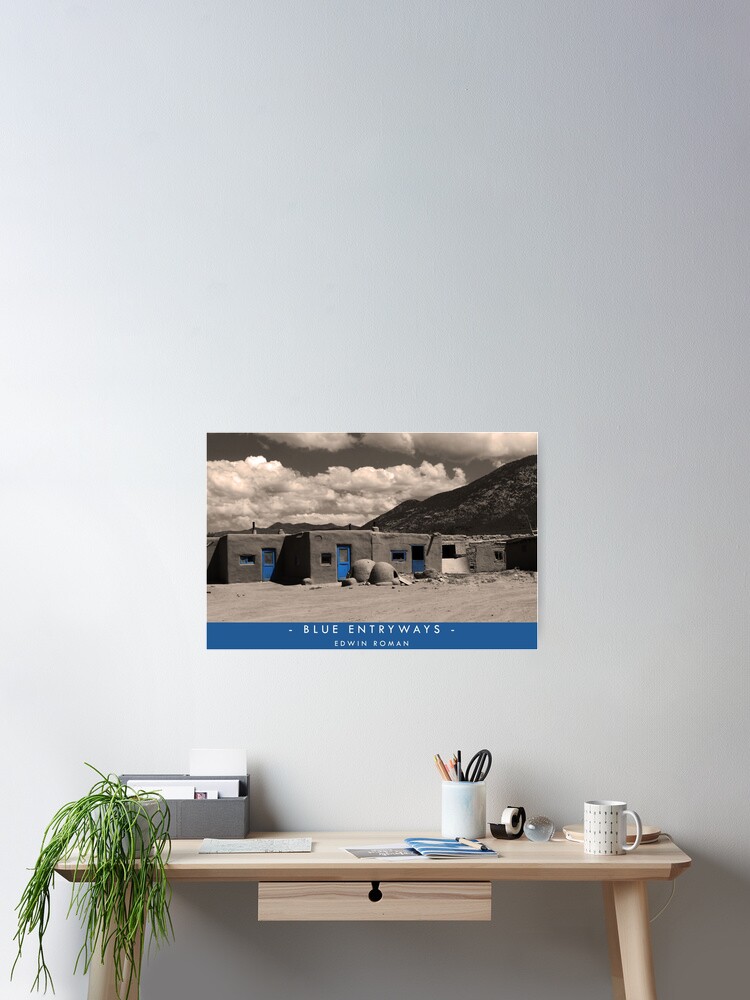 Thumbnail 1 of 3, Poster, Blue Entryways designed and sold by Edwin Roman.