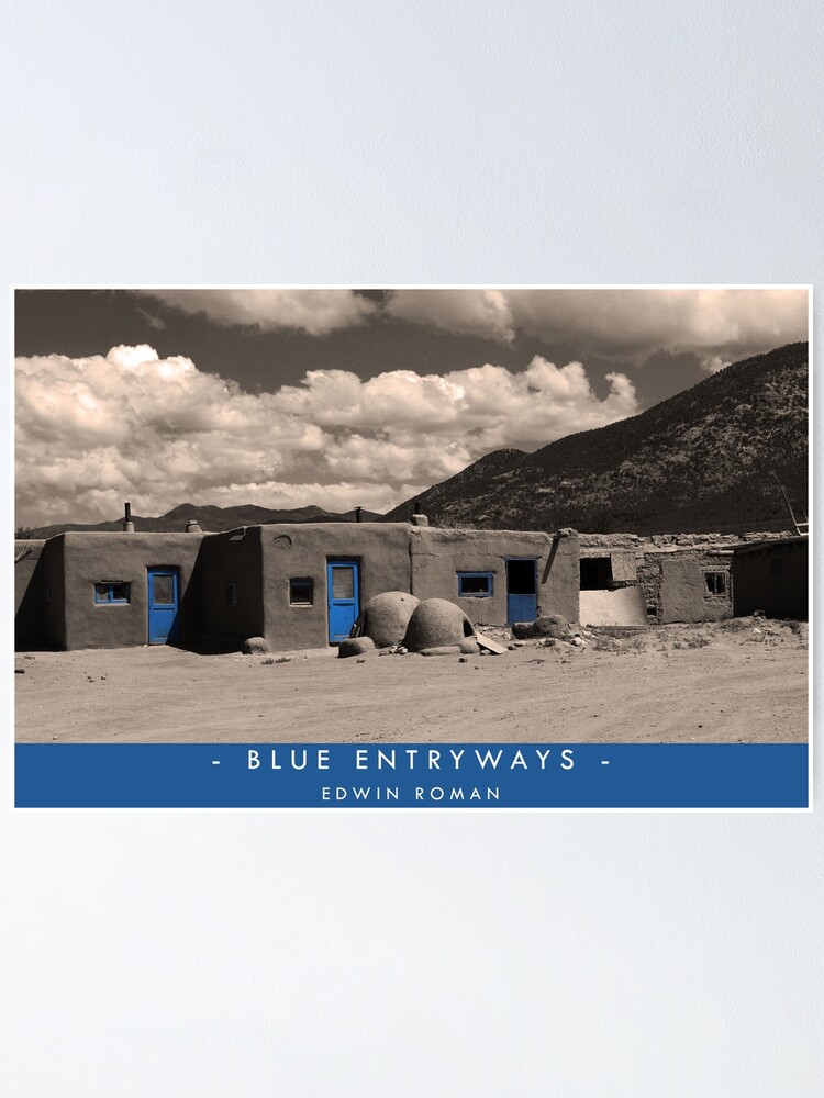 Thumbnail 2 of 3, Poster, Blue Entryways designed and sold by Edwin Roman.