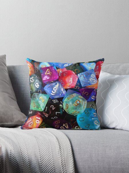Bright Dice Throw Pillow