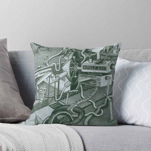 Nimble Bot Throw Pillow
